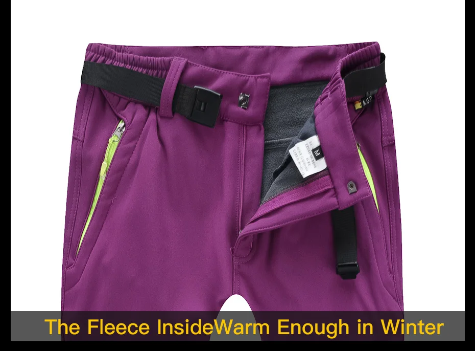 Hiking Pants Winter Woman Waterproof Hunting Trousers Softshell Fleece Warm Women's Pants Lightweight Women's Sports Pants (11)