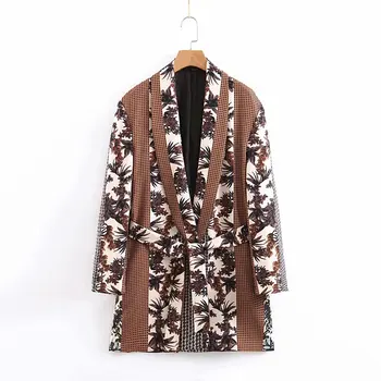 

Autumn New Women's Retro Print Suit Jacket Kimono Blouses Woman 2019 Shirt