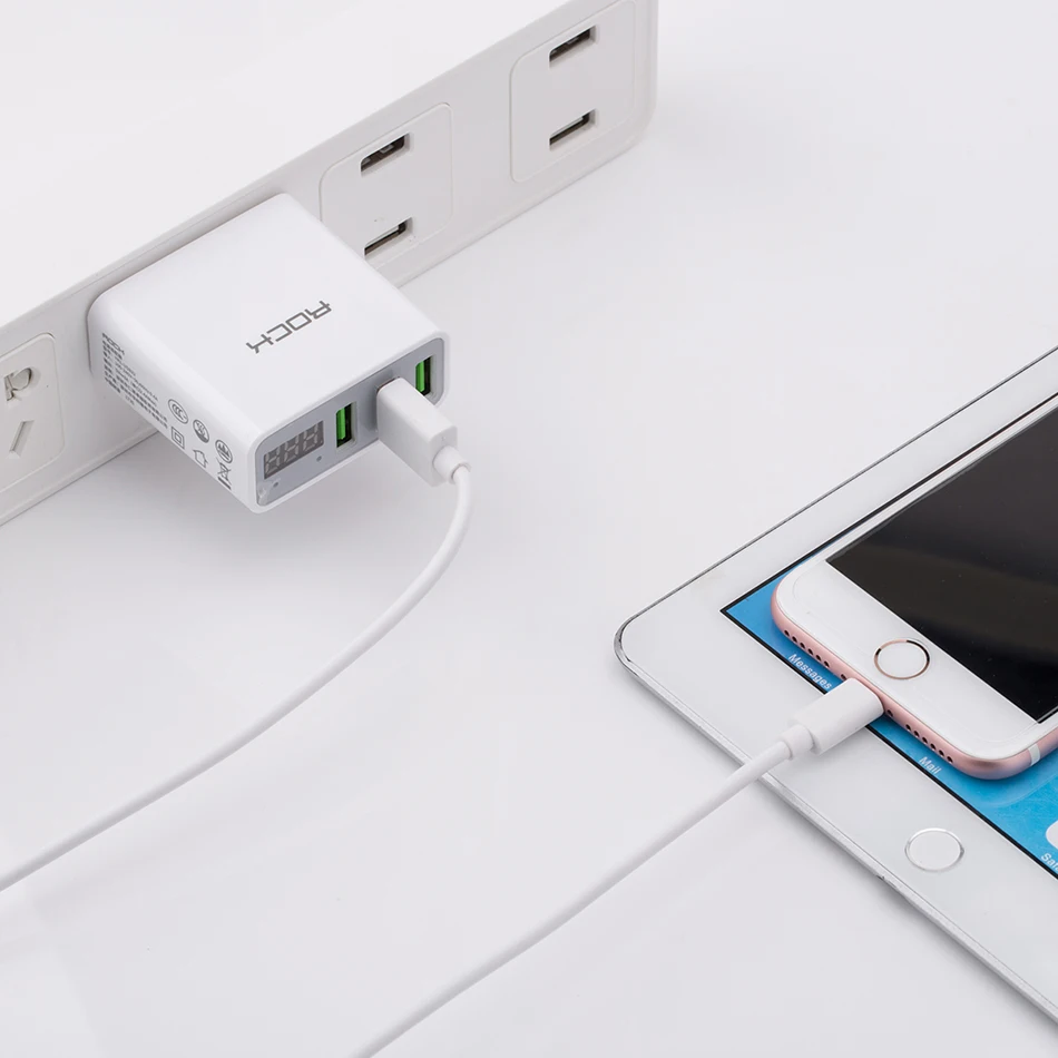 3 с usb-портом, светодиодная дисплей USB зарядное устройство рок ЕС Портативный Путешествия зарядки для Vivo стены Desktop тире тройной разъем с Бесплатный п