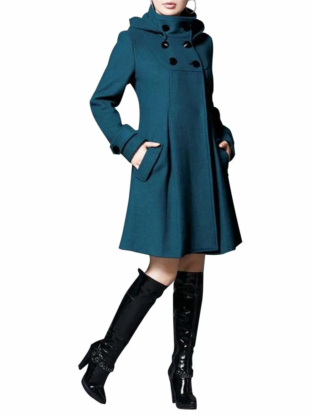 

Zogaa Brand New Winter Coat Women Long Hooded Woolen Overcoats Warm Bouble-breasted Female Jacket Cloak Windbreaker Women