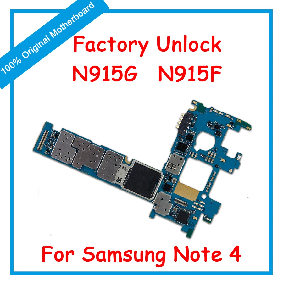 

Original Motherboard For Samsung Note 4 N915F/N915G/N915A/N915T/N915V Unlocked Mainboard With Chips Logic Board