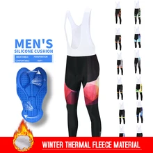 Для мужчин 5D Мягкий Coolmax гель зима термальность длинные Велоспорт комбинезон флис Горный Велосипед Велосипедный спорт гонки bib мотобрюки велосипед