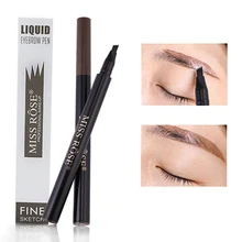 Четыре головы водонепроницаемый Microblading вилка кончик бровей татуировки ручка карандаш для бровей 3 цвета Макияж Кисти Косметический тонкий эскиз