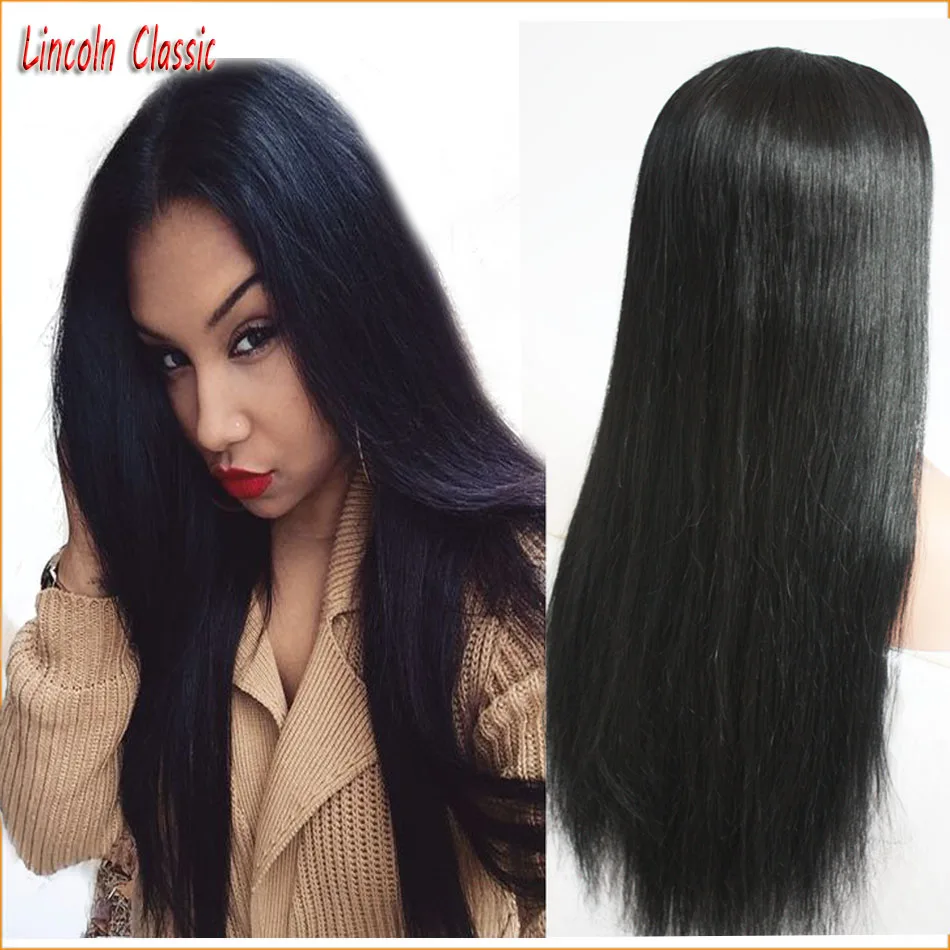 New Soft Silky Straight Wig Human font b Hair b font Silk Top Lace Front Wig