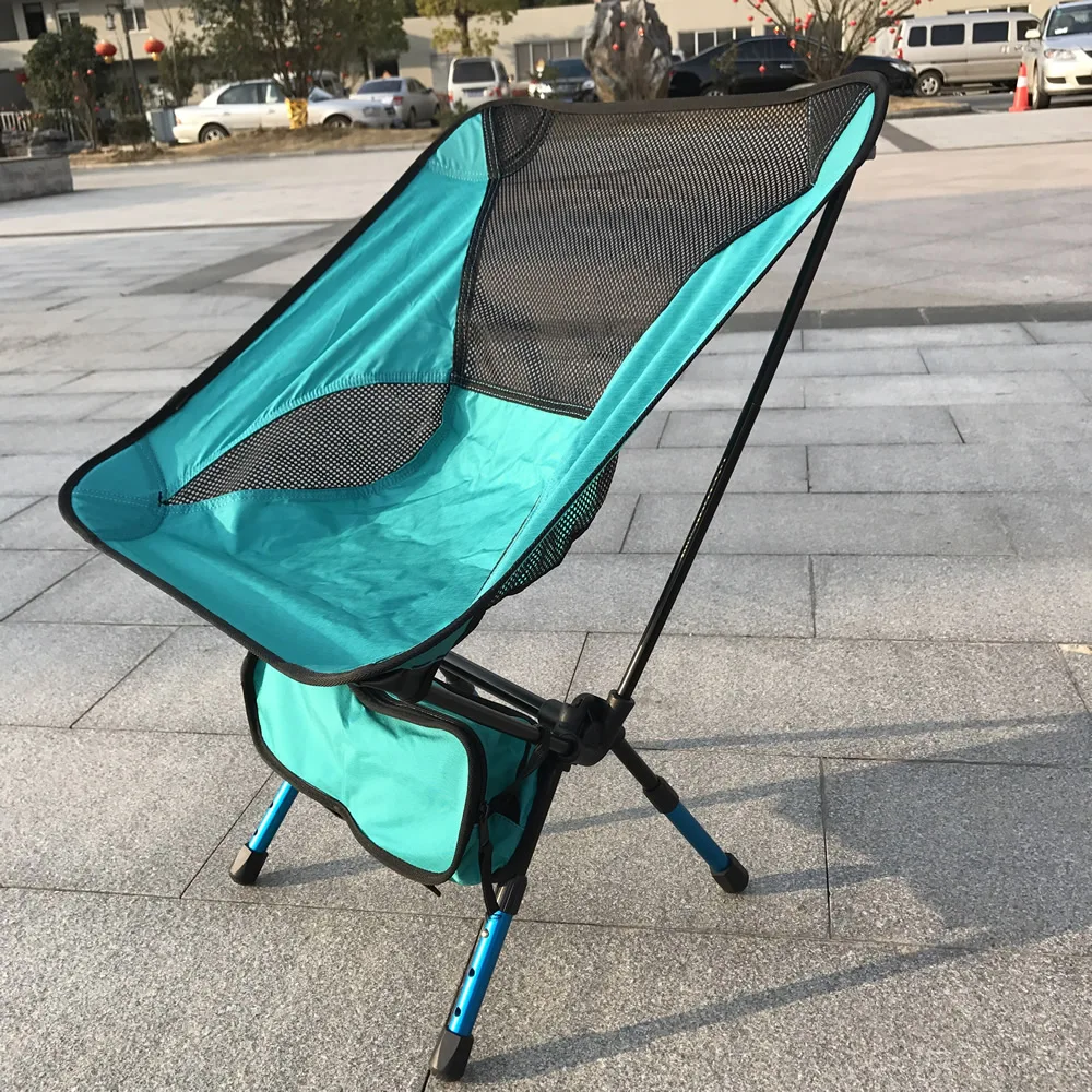 Портативный легкий складной стул для кемпинга, стул для рыбалки, фестиваля, пикника, барбекю, пляжа с сумкой, синий, дизайн