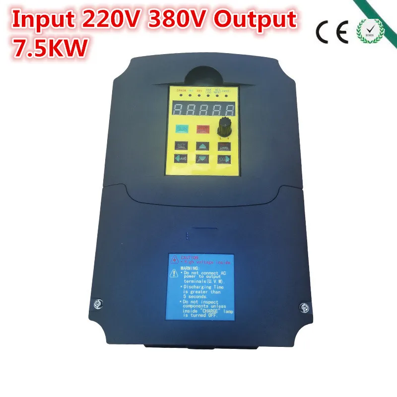 

Inverter,7500 watt (7.5KW) , input 220V output 380V Variable Frequency Drive for 7KW Motor Speed Control, Drive Capacity: 14KVA