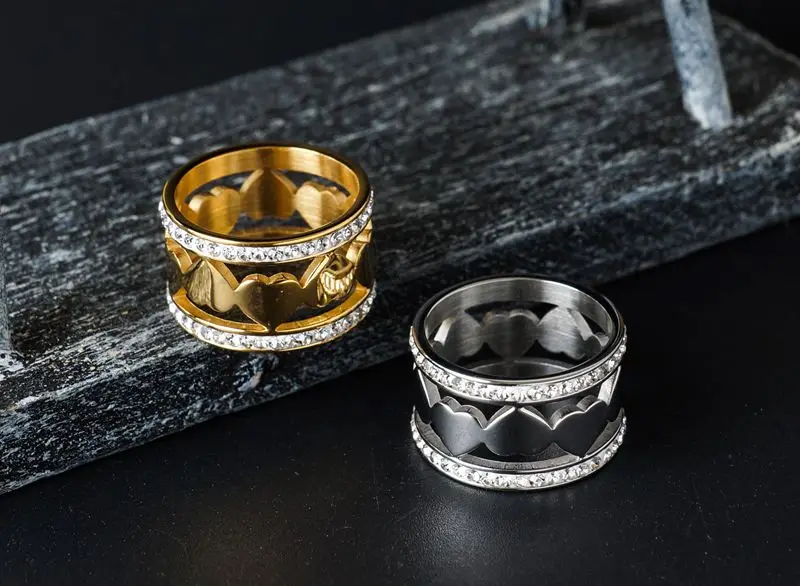 Классические полые CZ Хрустальные Очаровательные кольца для свадебной вечеринки для женщин и девочек, ювелирные изделия в подарок, дизайнерские кольца с сердечком, bague femme