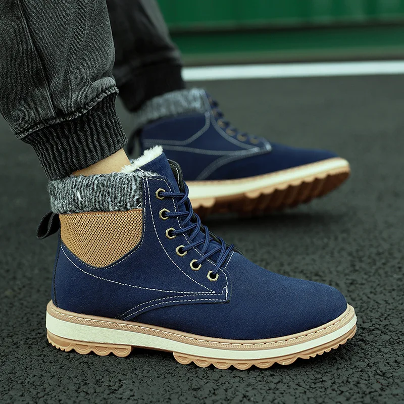 Cresfimix botas masculinas Мужские модные удобные зимние теплые ботильоны Мужская