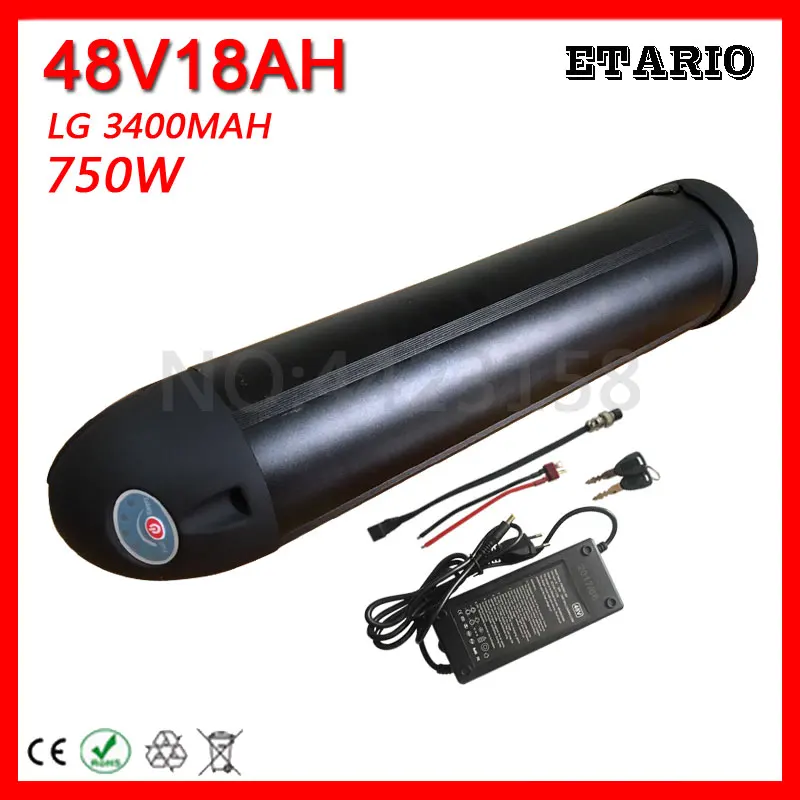 48V 17AH 18AH 750W электрический велосипед литиевый Аккумуляторный чайник бутылка для