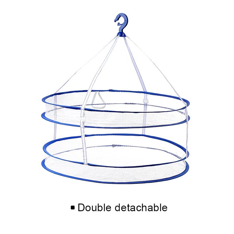 Портативная Складная Сушилка крюк сушилка вешалка для одежды корзина для белья сетка-сушилка двухслойная Стирка сушка белья корзина - Цвет: 4