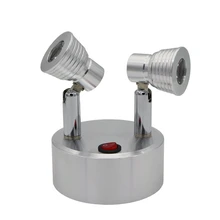 Светодиодная двухголовная батарея переключатель точечная лампа, 2 Вт 6 Вт Портативные лампы для витрины, ювелирный ночной рынок AA батарея поворотный шкаф лампа