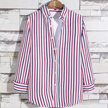 Весна Осень Новые мужские полосатые платья рубашки модный, с длинными рукавами Slim Fit легкие кнопки вниз классические мужские Умные повседневные рубашки