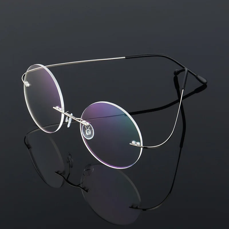 

Steve Jobs Star Style Ultra-light Memory Titanium Wired Rimless Round Myopia Eyeglasses Optical Glasses Frame Men Women Eyewear