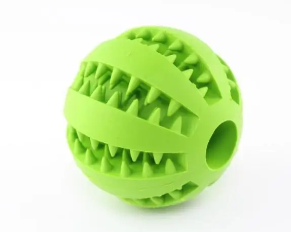 1 шт. Домашний питомец собака игрушки Забавный интерактивный эластичный шар собака жевательная игрушка для собаки чистка зубов мяч еды экстра-из твердой резины мяч - Цвет: Green