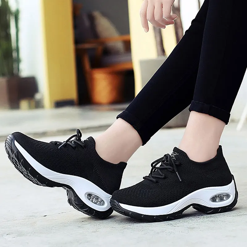 

air cushion women sneakers 2019 new breathable mesh casual shoes woman lace-up female sneakers women walking shoe tenis feminino