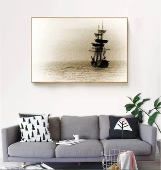 

Vintage Ship Sea Voyage Decorative Paintings Modular Picture Wall Art Canvas Painting for Living Room No Framed