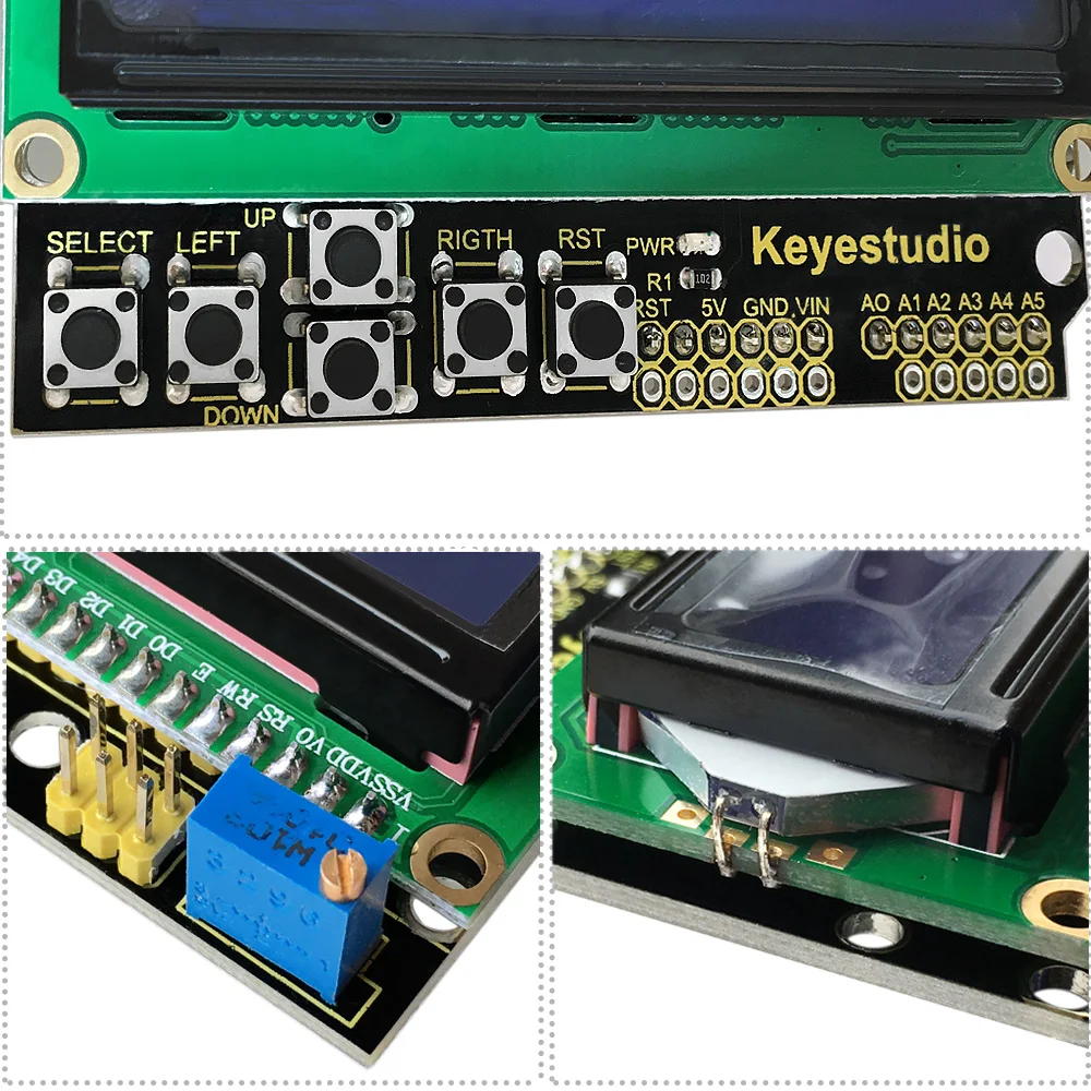 Keyestudio 1602LCD Keypad Shield  For Arduino LCD Display  ATMEGA2560 For Raspberry Pi UNO Blue Screen Blacklight Module