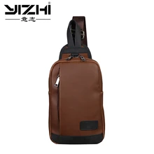 YIZHI Дизайн Человек искусственная кожа Сумка коричневый сумка груди маленькая сумка через плечо Повседневное сумка для Для мужчин для женщин