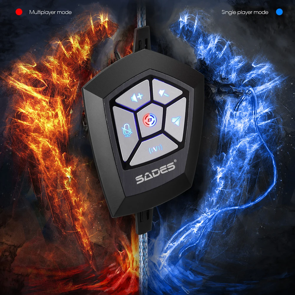  SADES Spellond Pro Bongiovi Acoustics DPS Gaming Headset Headphones Deep Bass Vibration Gamer headp