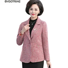 Новинка, большой размер, Женский Осенний маленький костюм, куртка, короткая, для женщин среднего возраста, весна и осень, повседневная куртка, высокое качество, A1033