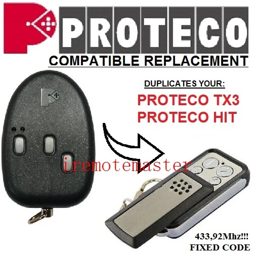 

PROTECO TX3,HIT replacment remote duplicator 433,92MHZ FIXED CODE free shipping