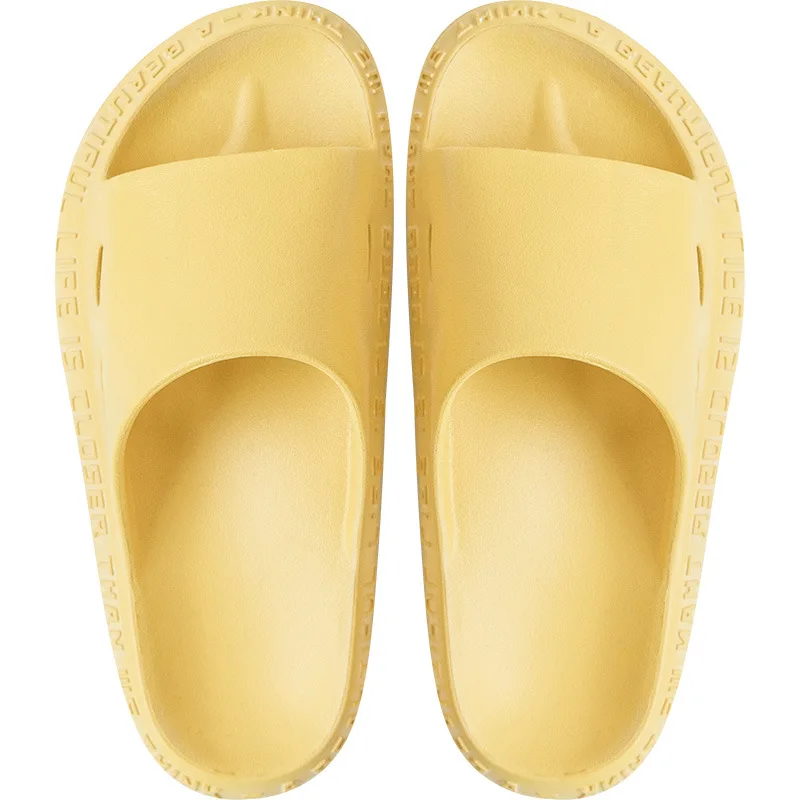 Женские домашние тапочки мягкие EVA пляжные сланцы Летняя обувь женские и мужские домашние Тапочки для ванной нескользящие уличные сандалии для влюбленных SH052801 - Цвет: yellow