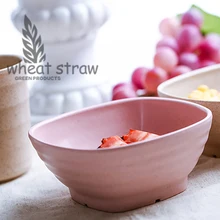 hot 2017 new assorted Salad rice noodle bowl cup children home kitchen tableware wheat straw fruit soup vegetable bowl bottle