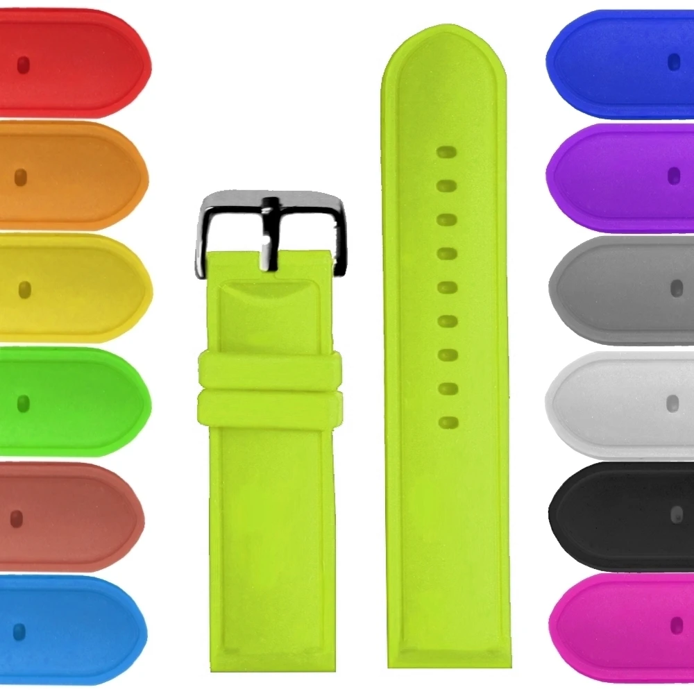

24mm Light Green Color Silicone Jelly Rubber Ladies Men Watch Band Straps For Replacement WB1087K24JB