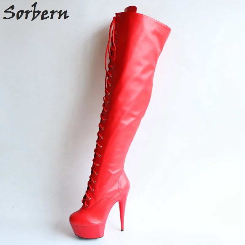 over the knee boots lace up front