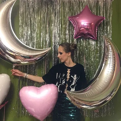 

36 inch large Pearl Silver Gold Moon Foil balloons Helium Globos Birthday Party Wedding Baby Shower Decor Air Balloons