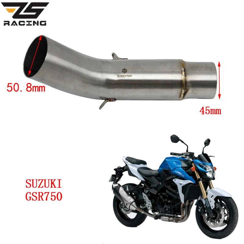 ZS Racing средняя выхлопная труба мотоцикла для Suzuki GSR750 без выхлопных газов|motorcycle
