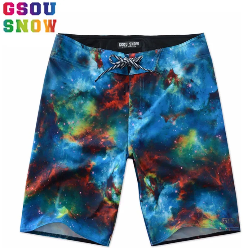 GSOU SNOW Brand Beach Board Shorts Men Surf Shorts Swimwear Summer Swim