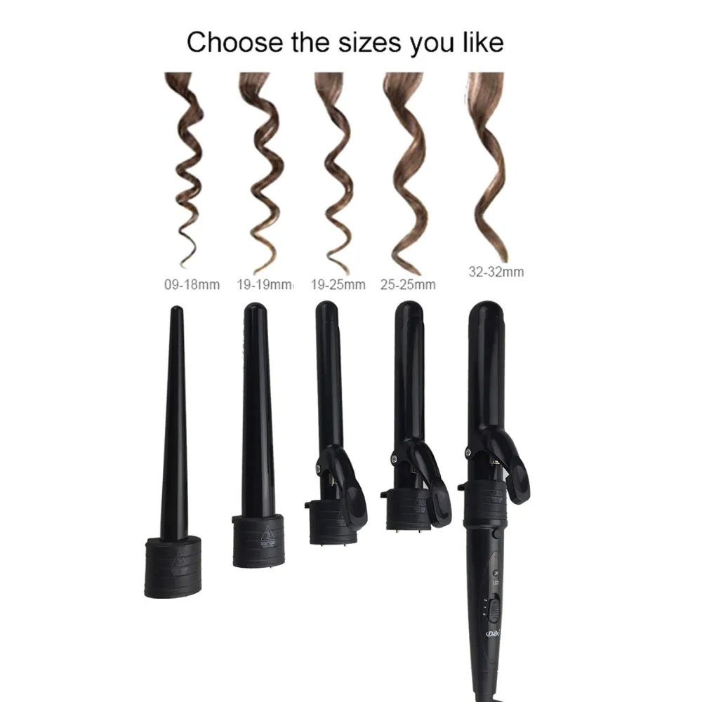 

Interchangeable 5 in 1 Hair Curling Irons waves ceramic automatic curling wand home use and professioal hair Styling Tools