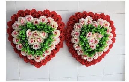 Pack Of 4 Artificial Heart Shaped Rose Bouquet Wedding Pack Of 4 Artificial Heart Shaped Rose Bouquet Wedding Plants Flower Silk Roses Wreath And