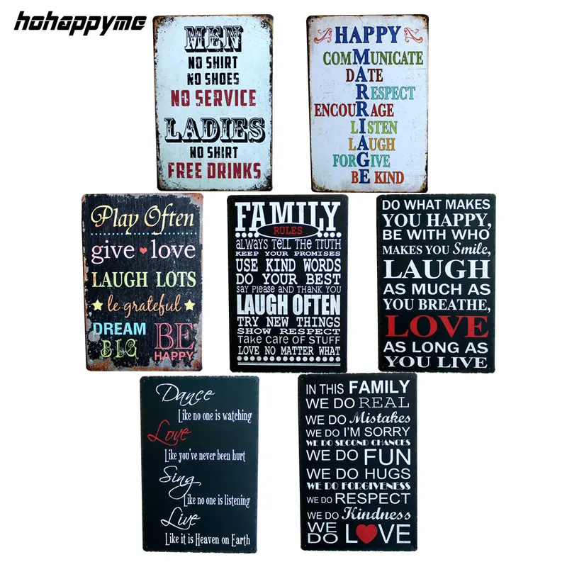 

English poetry Romantic Sign 20*30CM Vintage Tin Signs Home Decoration Bar English Poetry Metal Craft Gifts Poster Iron Painting