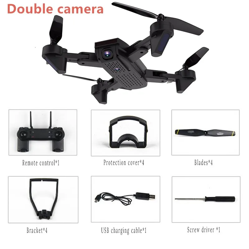 Новинка DM107S D107 двойная камера мини складной селфи RC Дроны с Wifi FPV 2MP Квадрокоптер VS