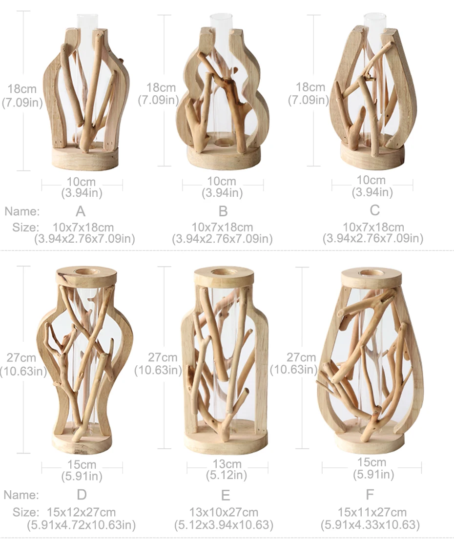 1 Набор стеклянная ваза в форме трубки прозрачная Цветочная бутылка с деревянной полкой деревянная подставка гидропонное Стекло контейнер домашний Декор Орнамент