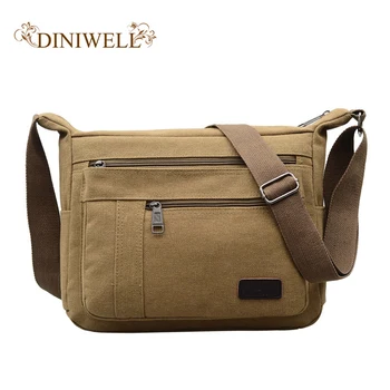 

DINIWELL 2018 new men's shoulder bag fashion simple canvas handbag leisure shoulder diagonal package