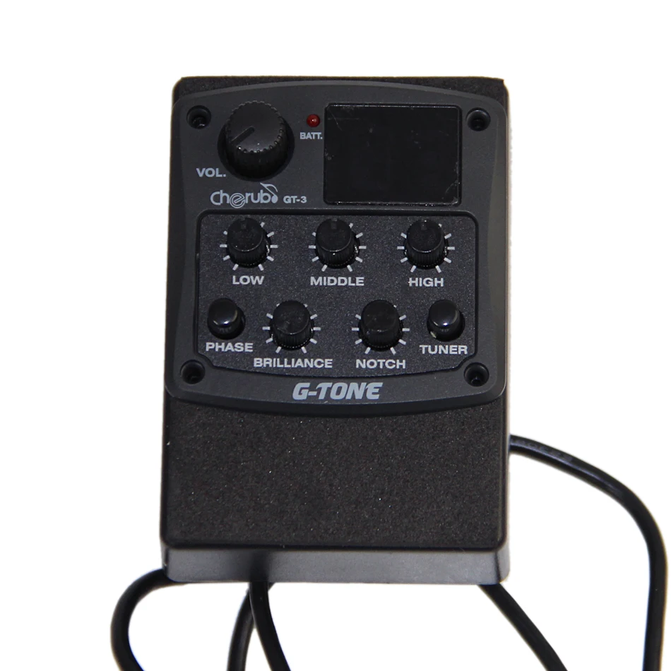 Cherub GT 3 Acoustic Guitar Preamp Pickup 4 Band EQ with Tuner and