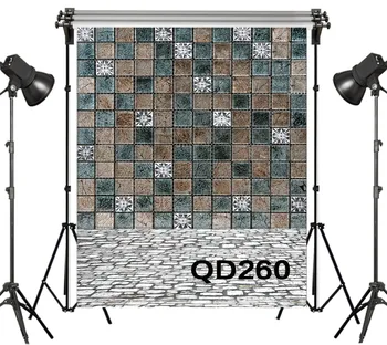 

Polyester Checkered Wall Tile Floors Decor Backdrop Background Photography Studio Props Photographic Seamless Washable No Crease