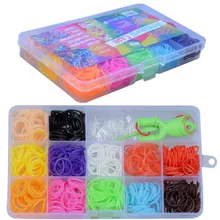 450pcs 15 grid set rubber bands to weave bracelet gum rezinochki for plaiting weaving elastic band girl hair accessories Machine