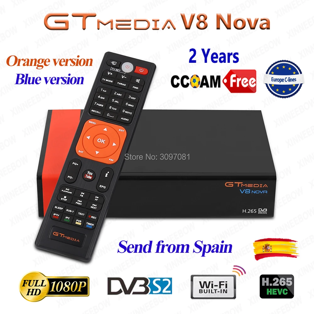 

DVB-S2 Gtmedia V8 Nova Full HD Freesat V8 Receiver V8 Nova Gtmedia Receptor With Free CCcam Cline for 2 years Europe Clines