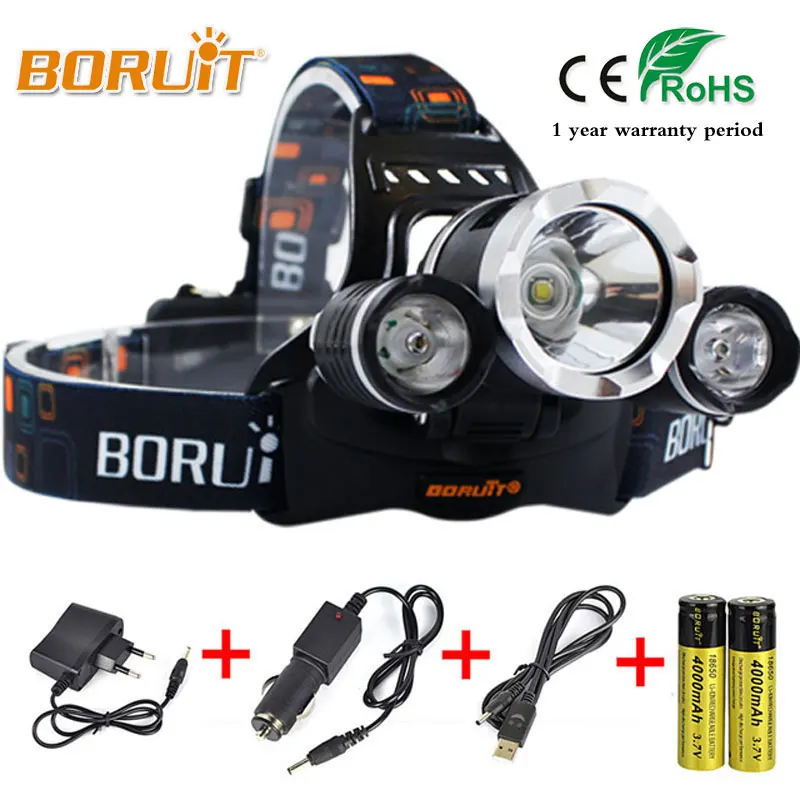 

BORUIT 8000LM L2 LED Headlight Multi Mode Upgraded glitter Headlamp For Outdoor camping Hunting fishing Top Head light RJ-5000