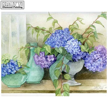 

5D DIY full square/round diamond diamond painting embroidery blue flower painting diamond mosaic cross stitch home decor XY1