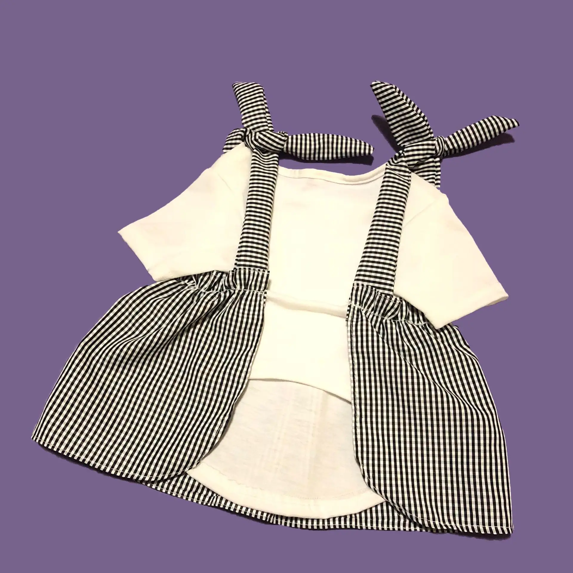 Хлопок померанский шпиц летом прохладно платье собака одежда для маленьких Одежда для собак Французский Бульдог-Мопс костюм Йоркширский одежда