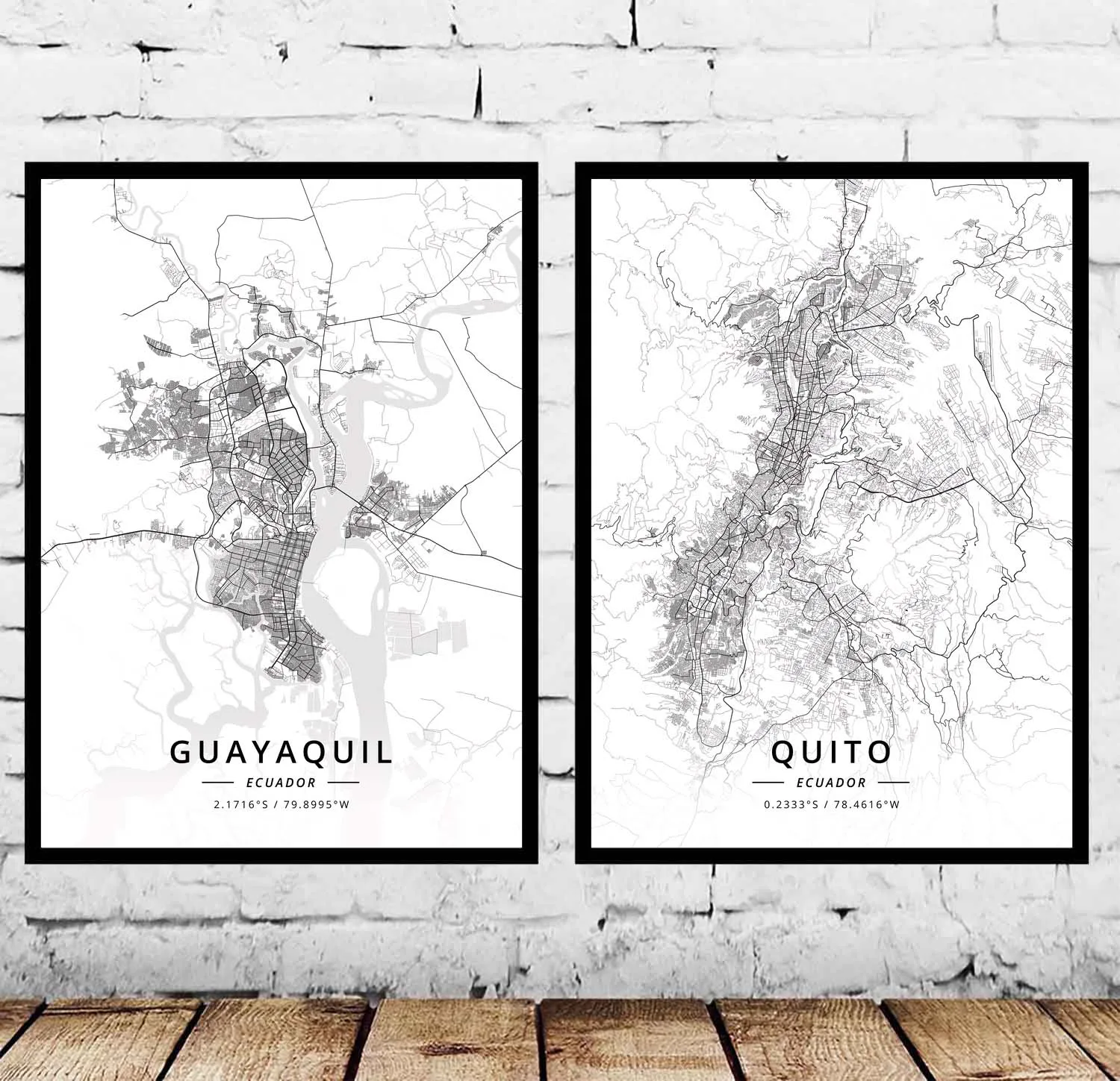

Guayaquil Quito Ecuador Map Poster