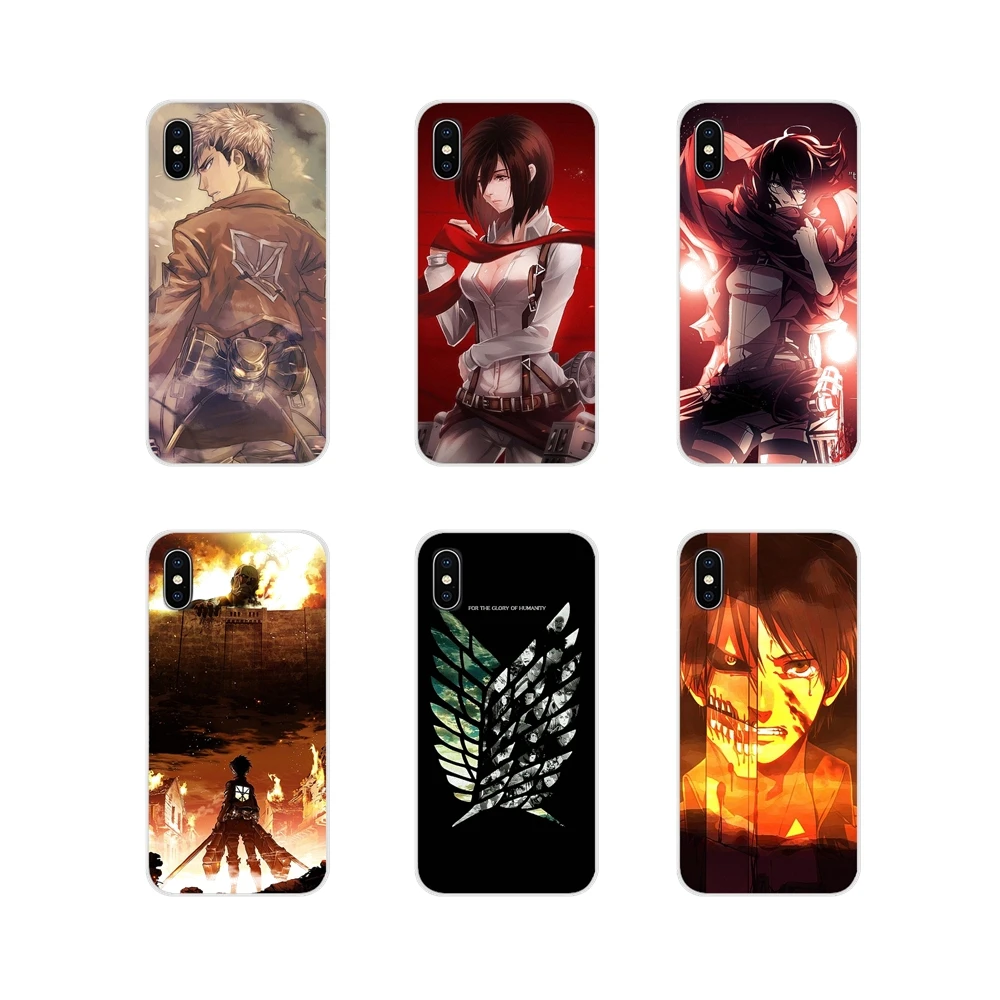 Silicone Skin Case For Apple iPhone X XR XS MAX 4 4S 5 5S 5C SE 6 6S 7 8 Plus ipod touch cool Anime Japanese Attack on Titan | Мобильные