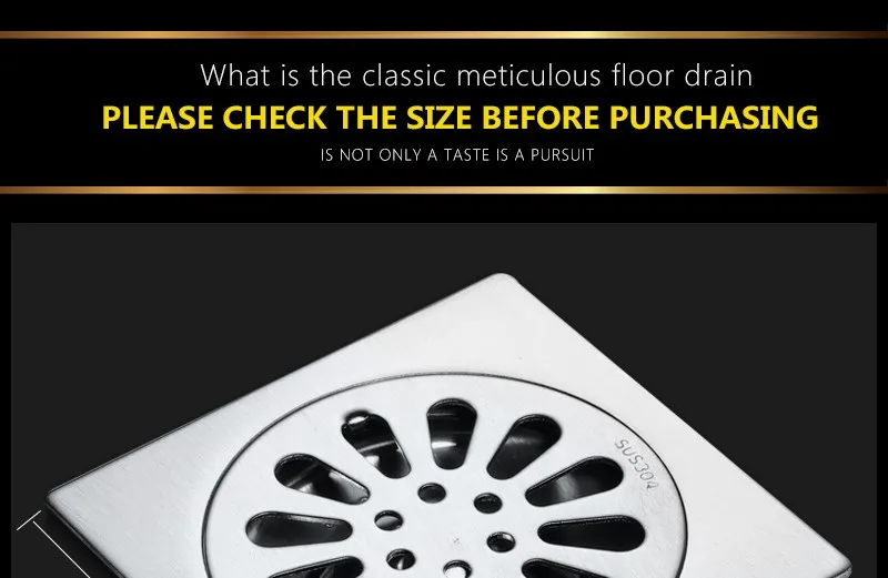 hm Floor Drain Linear Shower Floor Drains Bathroom Shower Drain Cover Stainless Steel SUS304 kitchen Filter Strainer Drainer (6)
