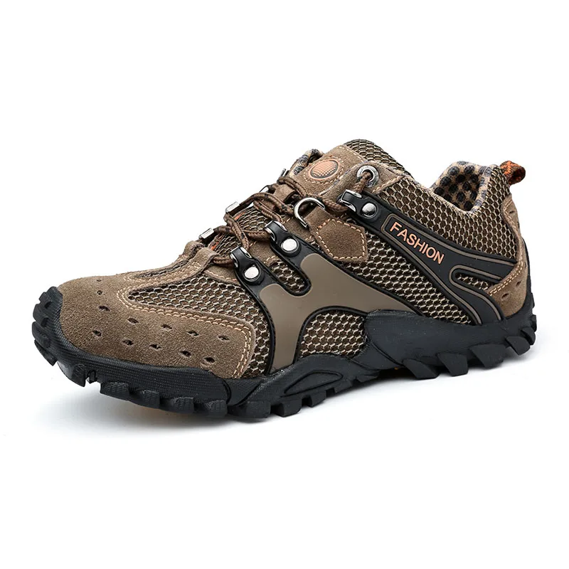 Уличная обувь для альпинизма, спортивная обувь, мужская водонепроницаемая Треккинговая обувь, мужские кроссовки, походные ботинки - Цвет: brown