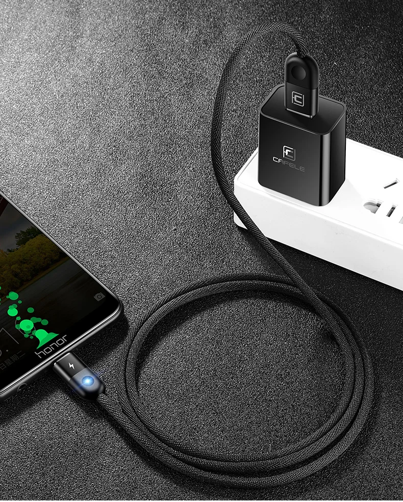 CAFELE, кабель для быстрой зарядки, usb type-C, светодиодный светильник, магнитное зарядное устройство USB для iPhone, samsung, huawei, Xiaomi, синхронизация данных